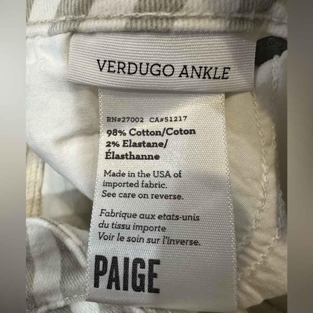 Paige Jeans-Verdugo Ankle-Desert Khaki Stripes-Size 28 - Picture 9 of 10